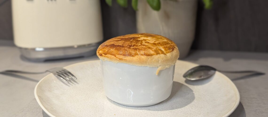 Leichter Pilz-Pie mit Hähnchen & Spinat