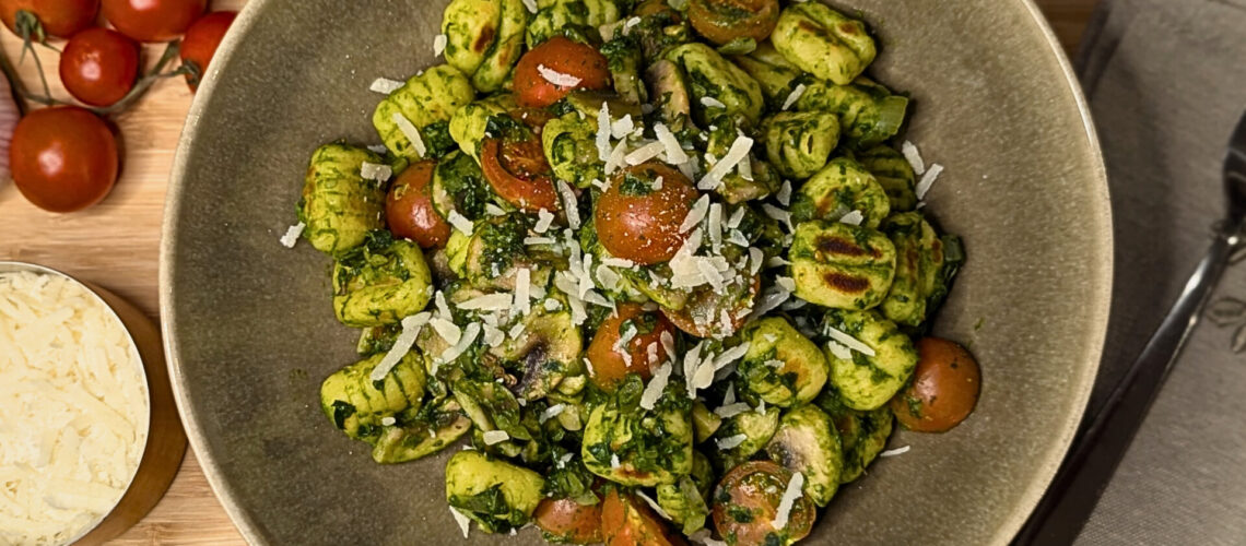 Knusprige Gnocchi mit Pilzen & leichtem Bärlauchpesto