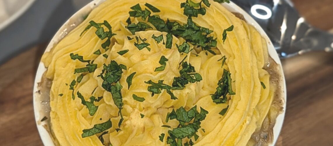 Cremige Pilze à la Crème mit Spinat & Duchesse-Haube