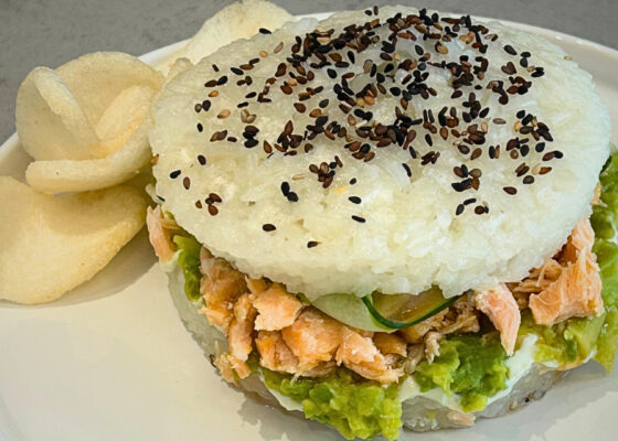 Sushi Burger mit Pulled Lachs