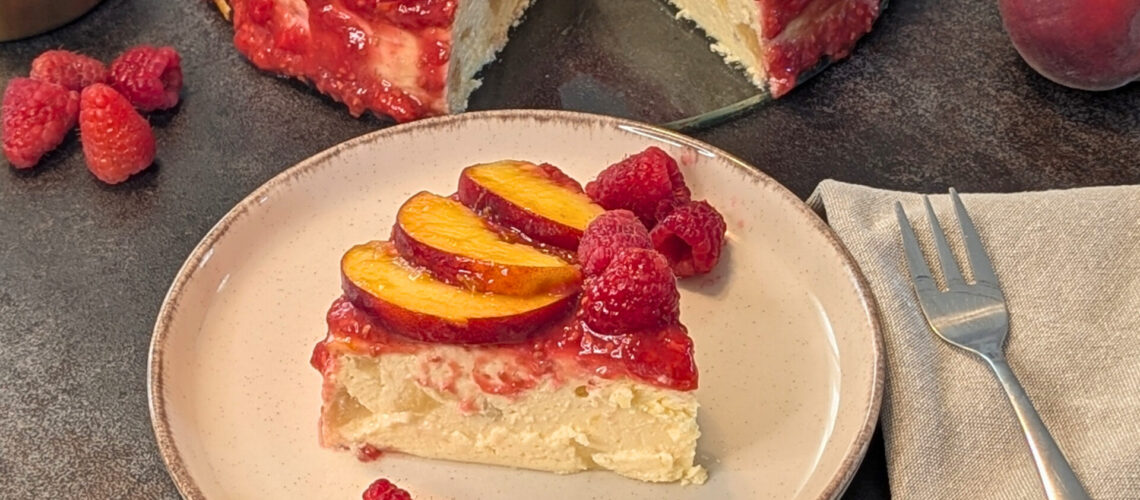 Pfirsich-Melba Cheesecake – cremig, fruchtig & überraschend leicht