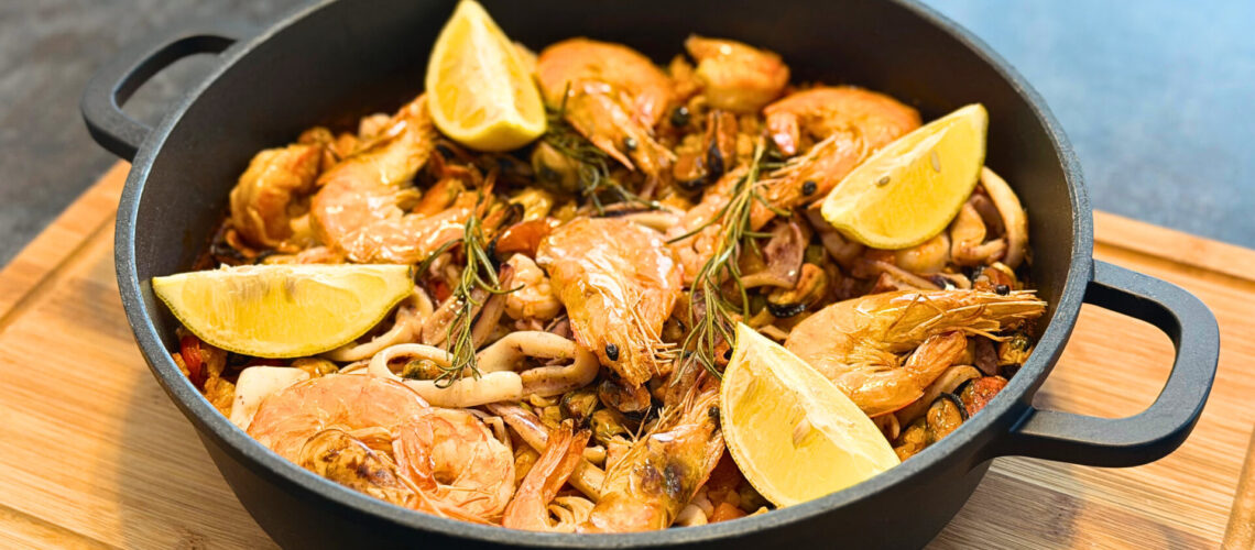 Seafood-Paella aus dem Ofen